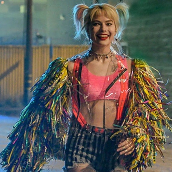 NEW Adults Harley Quinn Caution Moto Jacket Costume - Birds of Prey - Picture 2 of 5